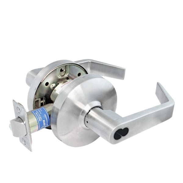 Cal-Royal - ICGN02 - Heavy Duty Cylindrical Lever Set - SFIC - Store Lock Function - Non-Clutch - Satin Chrome - Grade 1