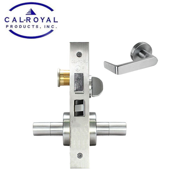 Cal-Royal - NM8456 - NM Series Mortise Lock - Heavy Duty - Sectional Trim Corridor - LHR - Satin Chrome -  Grade 1