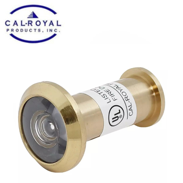 Cal-Royal - PRIULD - 200° Door Viewer With Rotating Cove For Doors 1 3⁄8” - 2 1⁄4” - US3 Polished Brass Finish