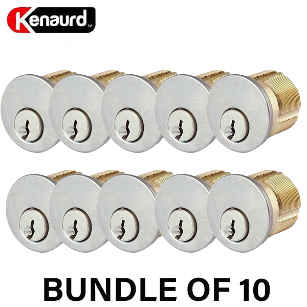 Premium Mortise Cylinder - 1-1/8" - 26D - Satin Chrome - (SC1) (BUNDLE OF 10) - UHS Hardware