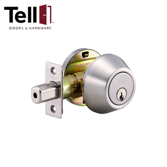 TELL - RL100028 - Heavy Duty - Tubular Deadbolt - Stainless Steel - Double Cylinder