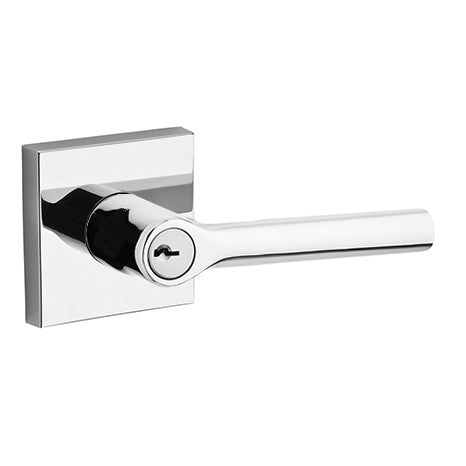 Baldwin Reserve - TUB.CSR - Tubular Lever Set - Contemporary Square Rose - Optional Function - 260 - Polished Chrome - Grade 2 - UHS Hardware