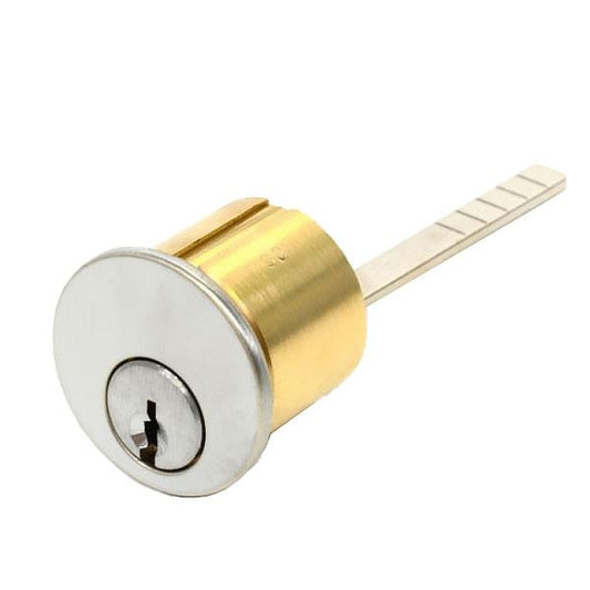 GMS Rim Cylinder - 1-1/8" - 6 Pin  - Zero Bitted -  US26D - Satin Chrome - UHS Hardware