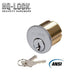 HQ LOCK Mortise Cylinder 1-1/8" 32D Silver SC1 Keyway - Front View