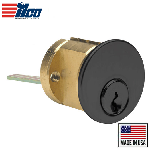 Ilco - 7075 - RIM Cylinder - 5 Pin - 1 1/8" - Arrow - KA2 - 29 - Black Aluminum - Grade 1