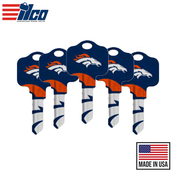 Ilco - NFL TeamKeys - Key Blank - Denver Broncos - SC1 (5 Pack)