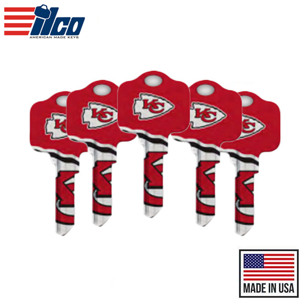 Ilco - NFL TeamKeys - Key Blank - Kansas City Chiefs - KW1 (5 Pack)