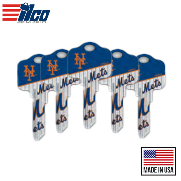 Ilco - MLB TeamKeys - Key Blank - New York Mets - KW1 (5 Pack)