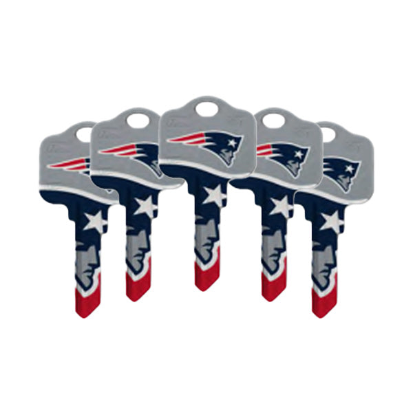 Ilco - NFL TeamKeys - Key Blank - New England Patriots  - SC1 (5 Pack)