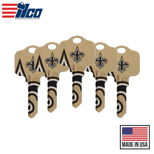 Ilco - NFL TeamKeys - Key Blank - New Orleans Saints - SC1 (5 Pack)