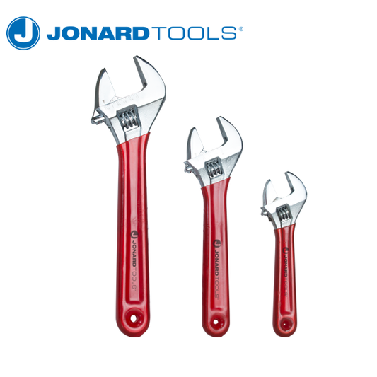 Jonard Tools - 3 Piece Adjustable Wrench Set - 6" 8" 10" - Extra Wide Jaws - UHS Hardware