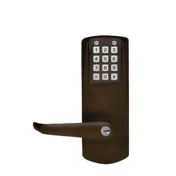 E-Plex - E2031XS - Electronic Pushbutton Cylindrical Lever Set - Schlage 'C' - 2¾" Backset - Dark Bronze - Grade 1