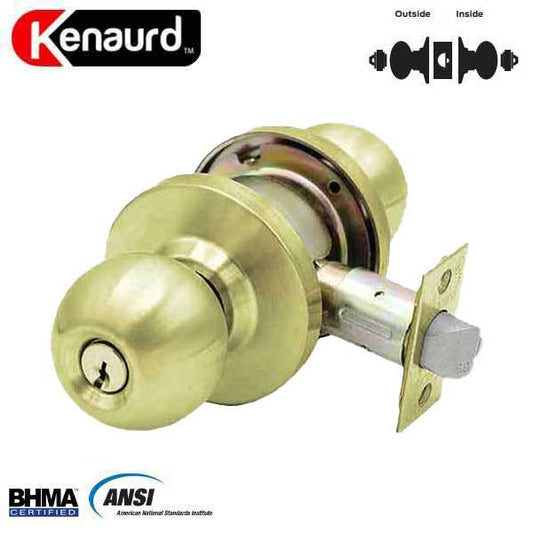 Commercial Door Knob Set - Double Sided - 2-3/4” Standard Backset - Polished Brass - Institution - Grade 2 - UHS Hardware