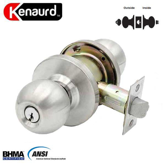 Commercial Door Knob - 2-3/4” Standard Backest - Satin Chrome - Entrance - Grade 2 - UHS Hardware