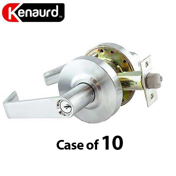 10 x Commercial Lever Handle - 2-3/4” Standard Backset - Satin Chrome - Entrance - Grade 2 - UHS Hardware
