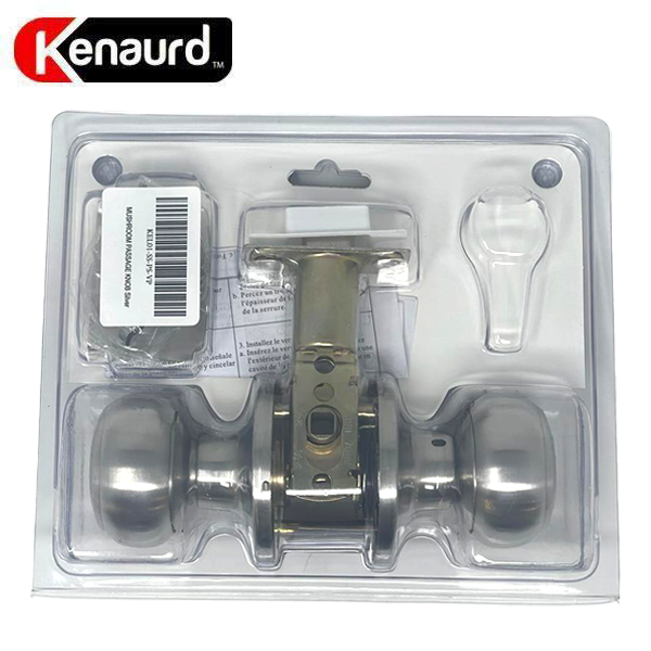 Premium Knob Set Lock - Passage - SS - Satin Silver - Retail Packaging - Grade 3 - UHS Hardware