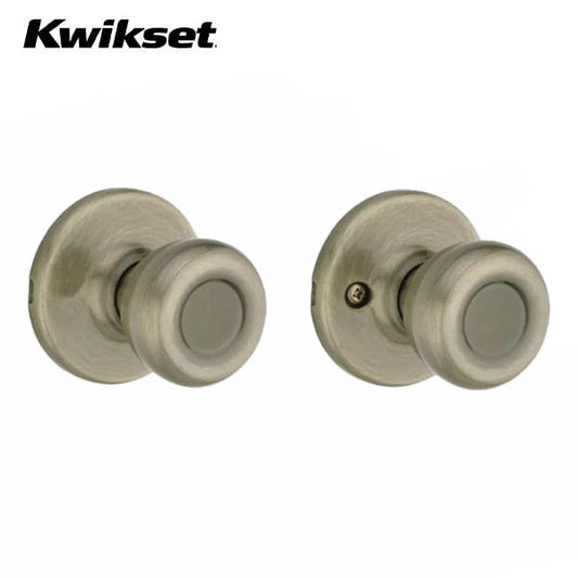 Kwikset - Cove Knob Set - Round Rose - Satin Nickel - Passage - Grade 3