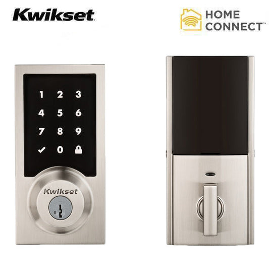 Kwikset - SmartCode 916CNT -  Contemporary Electronic Deadbolt - 15 - Satin Nickel - Touchscreen - Z Wave - SmartKey Technology