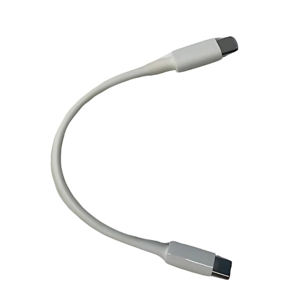 White USB Type-C short adapter cable designed for mobile device connection