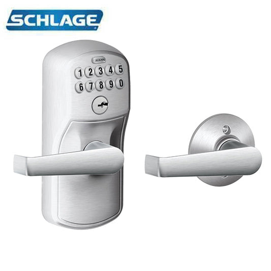 Schlage - FE575 - Keypad Entry with Auto Lock - Plymouth Trim and Elan Lever - Satin chrome  - Grade 2 - UHS Hardware