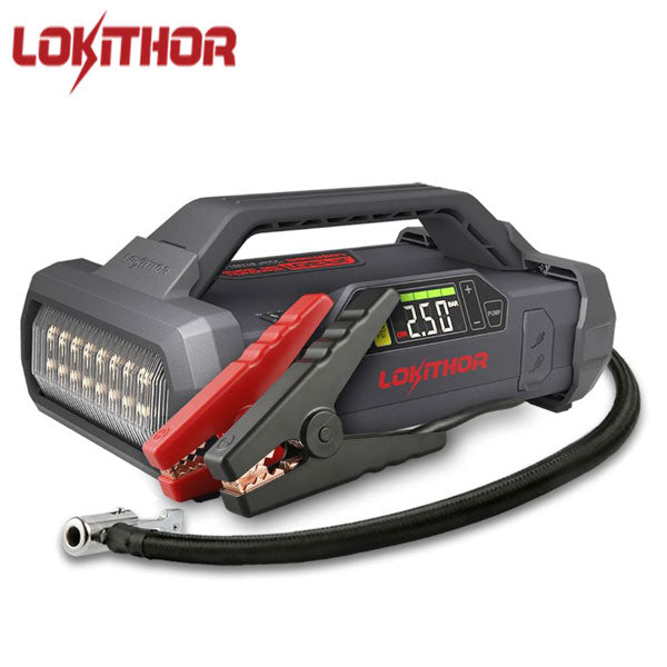 LOKITHOR - JA301 - Lithium Jump Starter - 150PSI Air Compressor - 2000A -  USB Port - w/LED Flashlight - 12V - UHS Hardware