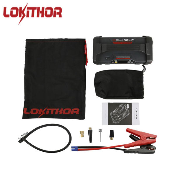 LOKITHOR - JA301 - Lithium Jump Starter - 150PSI Air Compressor - 2000A -  USB Port - w/LED Flashlight - 12V - UHS Hardware