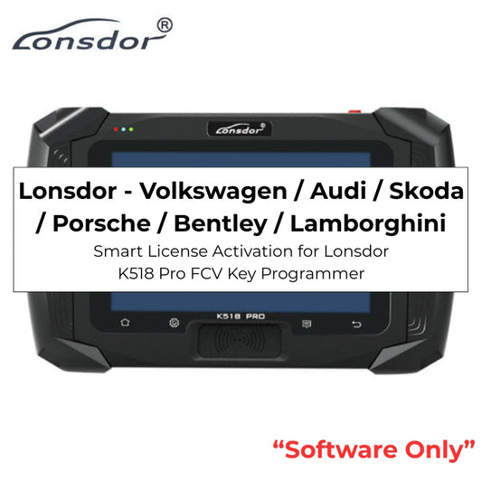 Lonsdor - VW / Audi / Skoda / Porsche / Bentley / Lamborghini - Smart License Activation for Lonsdor K518 Pro FCV Key Programmer