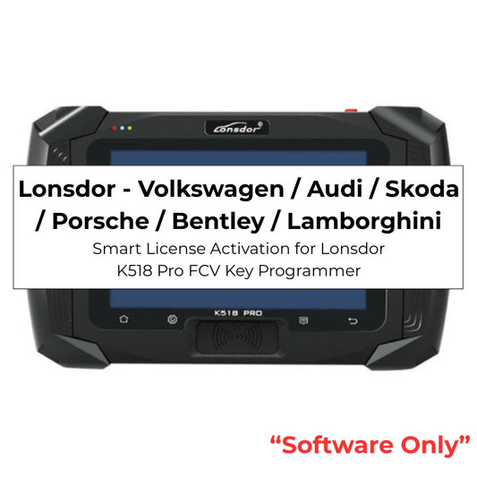 Lonsdor - VW / Audi / Skoda / Porsche / Bentley / Lamborghini - Smart License Activation for Lonsdor K518 Pro FCV Key Programmer