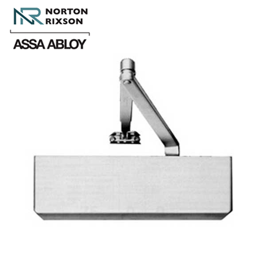 Norton - 7500 - Packed Manual Commercial Door Closer - Back Check Function - PA Bracket/Regular/Top Jamb - Hold Open - Adjustable Arm - Adjustable Sizes 1-6 - Plastic Cover - Satin Aluminum - Fire Rated - Grade 1