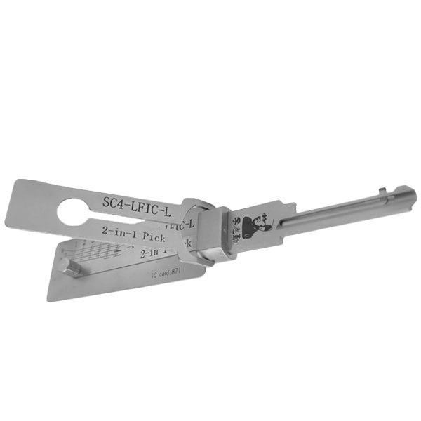 ORIGINAL LISHI - SC4 / 6-Pin / Schlage Keyway Tool / 2-in-1 Pick & Decoder / Large Format Interchangeable Core / Left Hand / AG