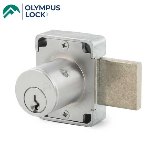 Olympus - 100B - Weather Resistant Cabinet Deadbolt Lock - Key Retaining - D4291 4-pin - 15/16" Cylinder - Standard Bolt - Satin Chrome - Optional Keying - Optional Handing - Grade 1 - UHS Hardware
