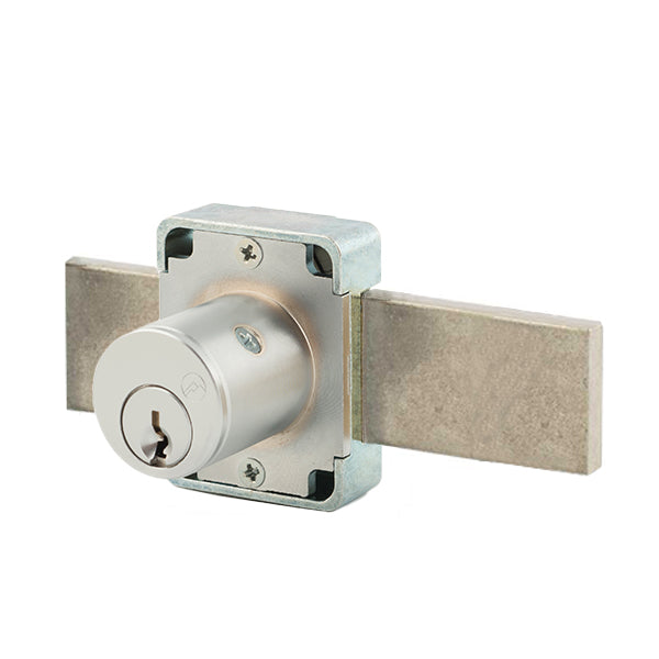 Olympus - 100B - Cabinet Door Deadbolt Lock - N Series National - Weather Resistant - Long Bolt - Right Hand - 26D - Satin Chrome - 15/16" Cylinder - KA 915 - Grade 1 - UHS Hardware