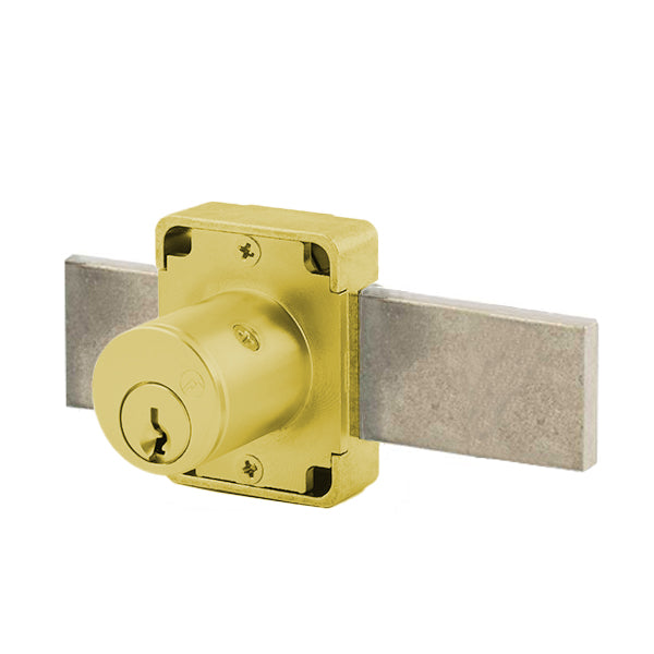 Olympus - 100B - Weather Resistant Cabinet Deadbolt Lock - D4291 4-pin - Long Bolt - Satin Brass - Optional Keying - Grade 1 - UHS Hardware