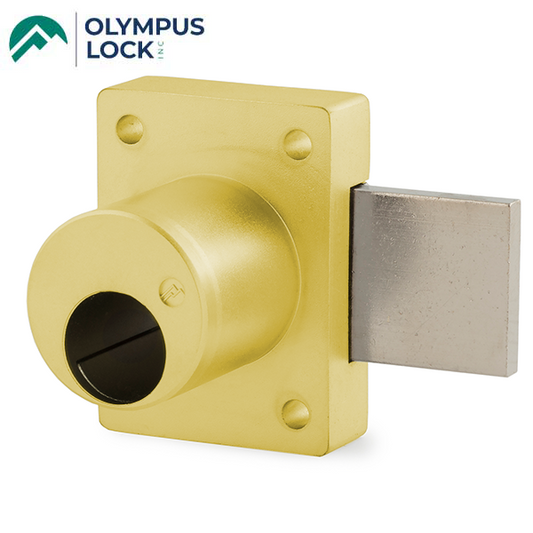 Olympus - 754LC - Deadbolt Door & Drawer Cabinet Locks for Sargent Original Cylinders - Less Cylinder - 1-3/8" Cylinder Length - Polished Brass - Grade 1 - UHS Hardware
