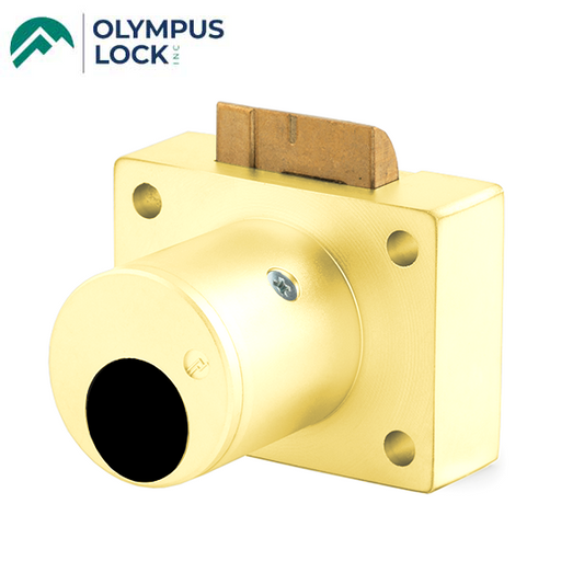 Olympus - 850LC - Deadlatching Drawer Lock - Less Cylinder - S Series Schlage C Keyway - Optional Cylinder Length - Polished Brass - Grade 1 - UHS Hardware