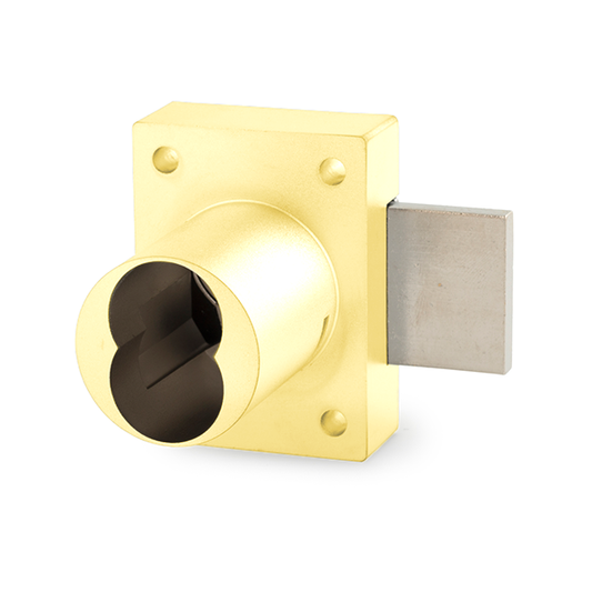 Olympus - 931DR - Cabinet Deadbolt Door Lock - IC: For Medeco or Yale Large-Format Cores - Less Cylinder - Polished Brass - Optional Key Retaining - Grade 1 - UHS Hardware