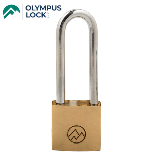 Olympus - BP - Mountain Brand Brass Padlocks - 1-1/4" Lock Body Width - Long Shackle - Optional Keying - 10 Per Box - UHS Hardware