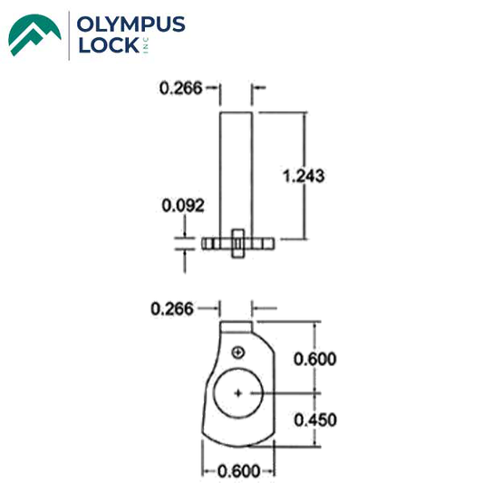 Olympus - DCNP-100-WB - Short Straight Cam With Horizontal Bar - UHS Hardware