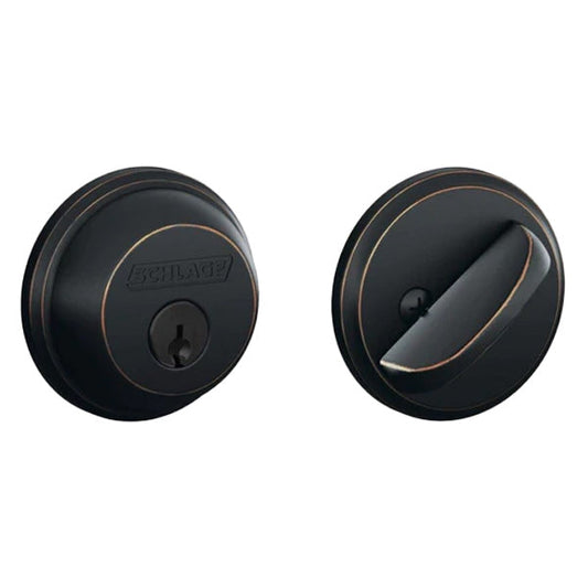 Schlage - B60 - Single Cylinder Deadbolt Lock - 5-Pin - KD - Fire Rated Optional - Antique Bronze - Grade 1
