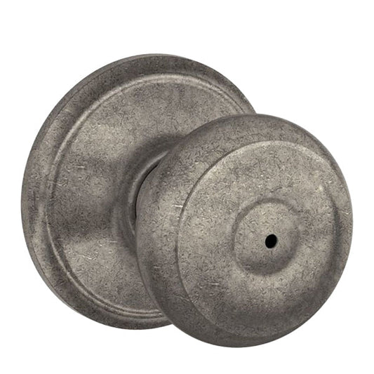Schlage - F40 - Georgian Style Knob - Distressed Nickel - Field Reversible - Privacy - Grade 2