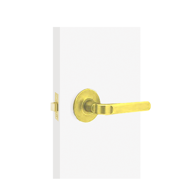 TownSteel - TLP - Tubular Lever Set - Curve Rose - Privacy - 2-3/4" Backset - Polished Brass - Grade 2 - UHS Hardware