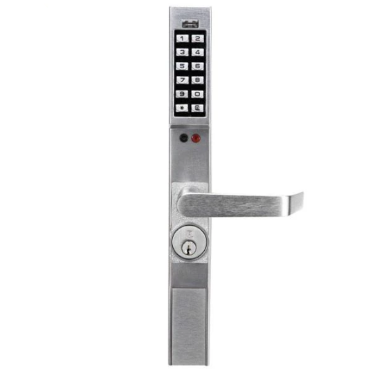Trilogy DL1300 Narrow Stile Keypad Lever Lock w/ Audit Trail / Satin Chrome ( Alarm Lock ) - UHS Hardware
