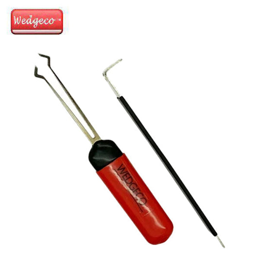 Wedgeco - Red Handle 4 Blade Pick Set For Chevrolet Ford Chrysler Jeep With Tension Wrench(#9000)