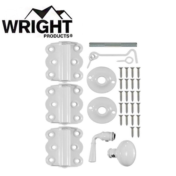 Wright - V321WH - Vinyl Screen Door Kit - 1/2"-1-3/4" Doors - Wood / Screen Doors - White - UHS Hardware