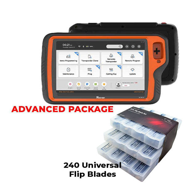 Xhorse / GTL - VVDI Key Tool PLUS Tablet - All In One Key Tool - ADVANCED PACKAGE + Multi-Function Key Flip Blade Set for Xhorse & KEYDIY Remotes (240 Flip Blades)