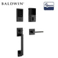 Baldwin Estate - 85390.190.ACRH - Minneapolis Sectional Entry Handleset w/ 8225.190.ZW Z-Wave Smart Electronic Deadbolt - 190 - Satin Black - Grade 2 - RH - UHS Hardware