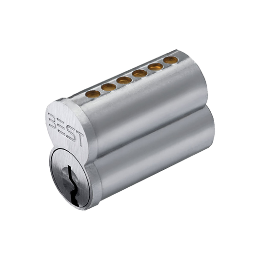BEST - 1C6A1626 - SFIC- Small Format Interchangeable Core - 6 Pin - Uncombinated (No Pins) - A Keyway - Satin Chrome - UHS Hardware