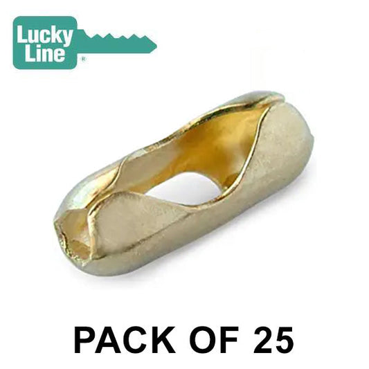 LuckyLine - 32025 - Number 6 - Ball Chain Coupling - Yellow Brass - 25 Pack - UHS Hardware