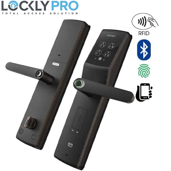 Lockly - PGD829AFVB- Secure Lux - Mortise Smart Lock - Fingerprint Reader - RFID Card - Bluetooth - Venetian Bronze - UHS Hardware