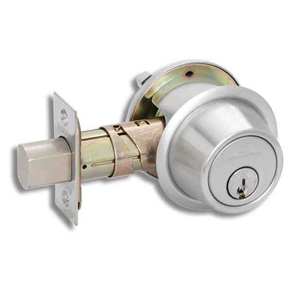 Schlage - B560P - Single Cylinder Deadbolt - Entrance - Satin Chrome - Schlage "C123" Keyway - Grade 2 - UHS Hardware